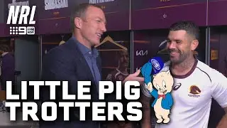 Adam Reynolds' hilarious dig at Cory Paix's legs: In The Sheds | NRL on Nine