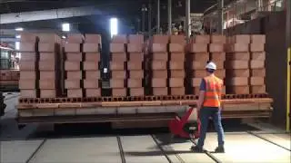 Nu Star Super Power Pusher pushing 40T bricks on rails