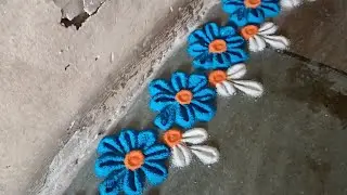 4 Border rangoli designs simple and Daily rangoli design 