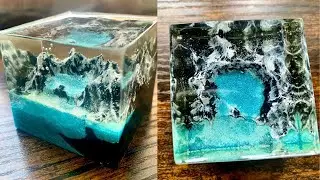 How I Made a Snowy Mountain Scene with Resin! | Resin Diorama with Deep Pour Resin Tutorial |