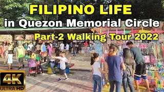 Part-2 Philippines Walking Tour At QUEZON MEMORIAL CIRCLE | Circle Park Walking Tour in 2022!