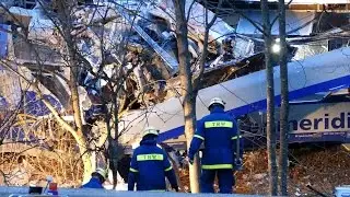 4K - Bad Aibling - Train Crash - Eisenbahnunfall - at least 10 killed
