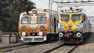 'MUKHI' Livery Wap-7+VAJRA Emu and Different types of Mail Exp Train Sporting