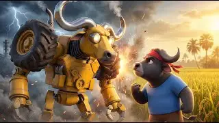 Tractor Robot vs Buffalo: Ai Mạnh Hơn? 🤖🐃 | Funny Farm Battle 😂