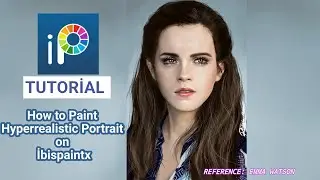 Hyperrealistic portrait drawing tutorial EMMA WATSON. by ibispaintx, easy portrait tips step by step