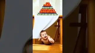 Cute Baby Ever Causes Fruit Tower Crash 🍓😂 | Adorable Kitchen Chaos!