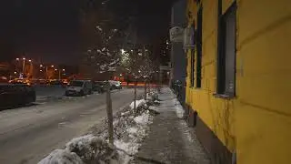 Czech Republic, Ostrava, cold winter night walk