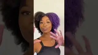 Purple and Pink temporary hair colour combo on 4C natural hair without bleaching or dyeing
