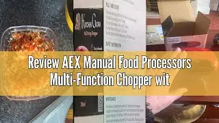Review AEX Manual Food Processors Multi-Function Chopper with Lid and Handle, Garlic Press Vegetable