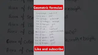 Geometric formulas