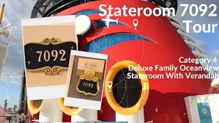 Экскурсия по каюте 7092 | Семейный номер категории 4 Deluxe Oceanview SR с верандой | Disney Wish