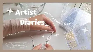 Artist diaries 🌷No talking + soft lofi with rain + New phone charms design 🌿