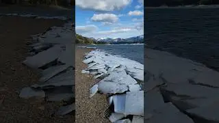 Ice flows in a mountain lake during the spring thaw. #ice #lake #mountains