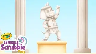 Scooter Has His Own Statue! | Crayola Scribble Scrubbie | Funny Cartoons for Kids