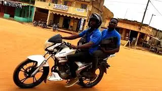 Typical African neighborhood 4k view lom&eacute; Togo. fall in love with the beauty of Africa.