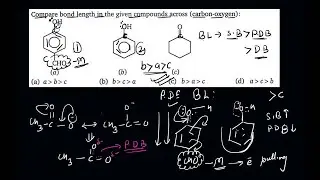 Compare bond length in the given compounds across (carbon-oxygen):