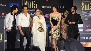 IIFA Awards 2018 | GRAND Press Conference | Varun Dhawan, Rekha, Bobby Deol, Kriti Sanon