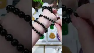 Obsidian Power ・ Heritage-Crafted Tower Green Jade Star Bead Bracelet  #universe  #jewelry #podcast