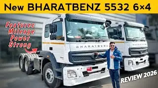 India’s Powerful 6×2 Truck 🚛 BharatBenz 5532 Review | 320HP Luxury + Mileage | Star Rides