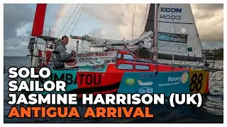 Solo Atlantic Sailor Jasmine Harrison (UK) arrives in Antigua: Globe 580 Transat
