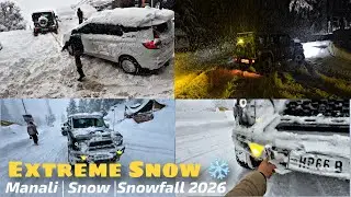 Manali ma Snowride hui Extreme | Sudden Snowfall 😰 | Snowfall in Manali 