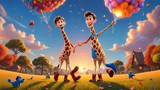 Two Giggly Giraffes Wear Shoes | Funny Giraffe Song for Kids | Animal Rhyme and Counting Fun