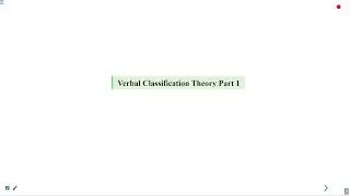 Verbal Classification Theory Part 1 #swayamprabha
