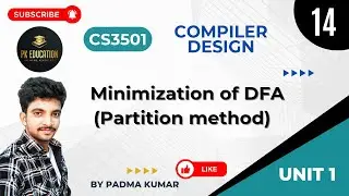 1.14 DFA Minimization (Partition method) | Compiler Design | CS3501 | Anna university R2021