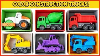 6 Color Construction Trucks in Action! 🚚✨ Learn Vehicles & Colors + More Nursery Rhymes & Kids Songs