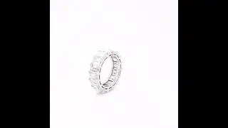 Platinum and GIA certified emerald cut diamond eternity band.