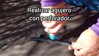 Colocaci&oacute;n f&aacute;cil de gotero autocompensado en manguera de polietileno de 16mm