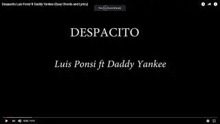 Despacito  Luis Fonsi ft  Daddy Yankee (Easy Chords and Lyrics)