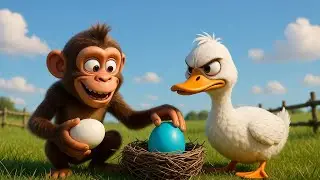 Old MacDonald's Farm Frenzy! Police Helicopter Chases Mischievous Monkey Thief to Rescue Baby Ducks