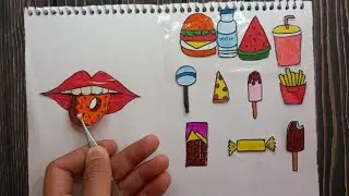] paper diy] eating satisfying emoji food challenge | food asmr on paper lips #mukbang #asmr