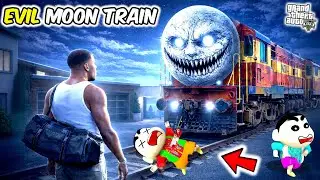 Franklin & Shinchan Find a HORROR Train When the Moon Wakes Up in GTA 5