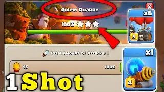 1 Shot Max Golem Quarry is Not Hard in Clan Capital
