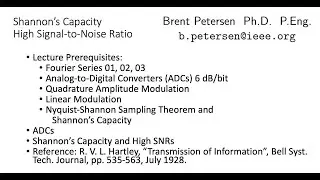 Brent Petersen, Shannon's Capacity, High SNRs