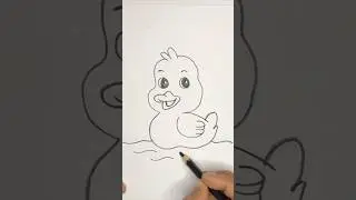 Cute Duck Drawing 🐥 | Easy Drawing for Beginners | #shorts #viral