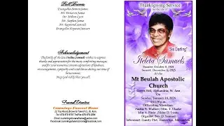 THANKSGIVING SERVICE FOR ITELETA SAMUELS