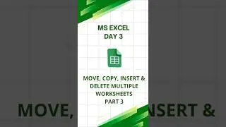 Excel Basics You Must Know | Sheet Insert Delete Move Copy #excel #msoffice #officeskills #shorts