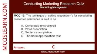 Marketing Research Quiz Question Answer | Marketing Research Class 12&ndash;9 Notes PDF | Ch 5 Quiz | App