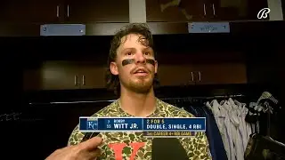 Bobby Witt Jr. on running after Samad Taylor's first MLB hit
