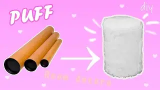 Como hacer un PUFF O TABURETE||diy con tubos de carton