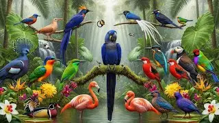 Top 60 Beautiful Birds in Lush Green Garden 🌿 8K Ultra HD with Relaxing Jungle Sounds