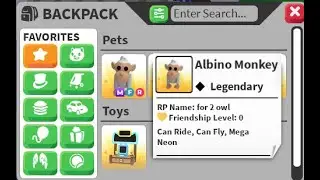 TRADING MFR ALBINO MONKEY IN ROBLOX ADOPT ME