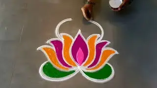 Pongal2026 special beautiful simplepotrangoli/#Pongalkolam/margazhicolorrangoli/gokulramyakolangal