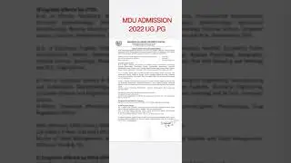 MDU Rohtak Admission UG ,PG courses ... apply fast....👍