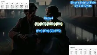 Simple Twist of Fate (capo 4) Bob Dylan play along with scrolling guitar chords and lyrics