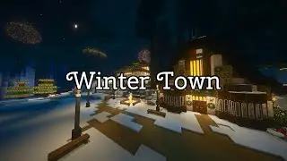 Winter Town | Minecraft music and Ambience (w/Fireworks and Wind)