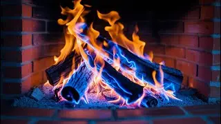 Create a Relaxing Night by the Fireplace with Blue and Orange Flames | Enjoy the Beauty